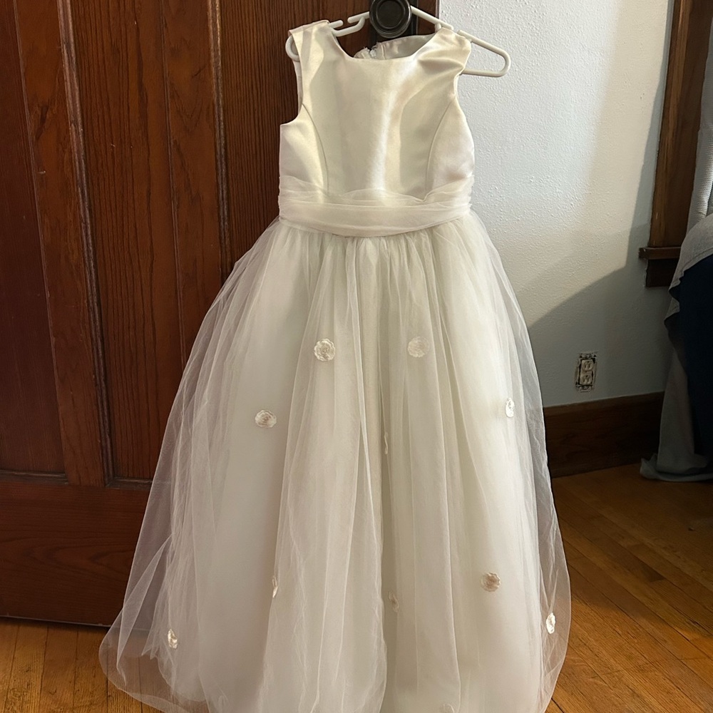 David's Bridal Michelangelo off white flower girl dress